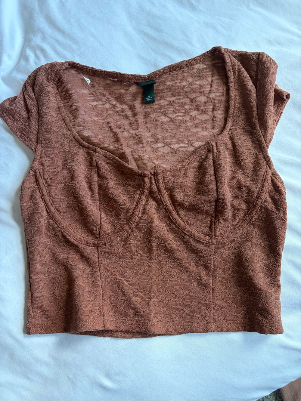 wild fable Brown Lace Crop Top